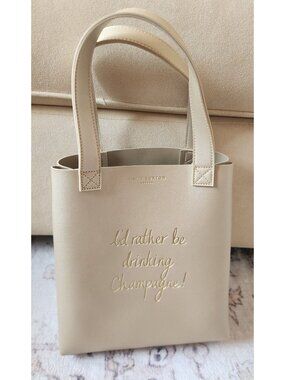Katie Loxton London Gold Leather 'I'd Rather Be Drinking Champagne!' Bag